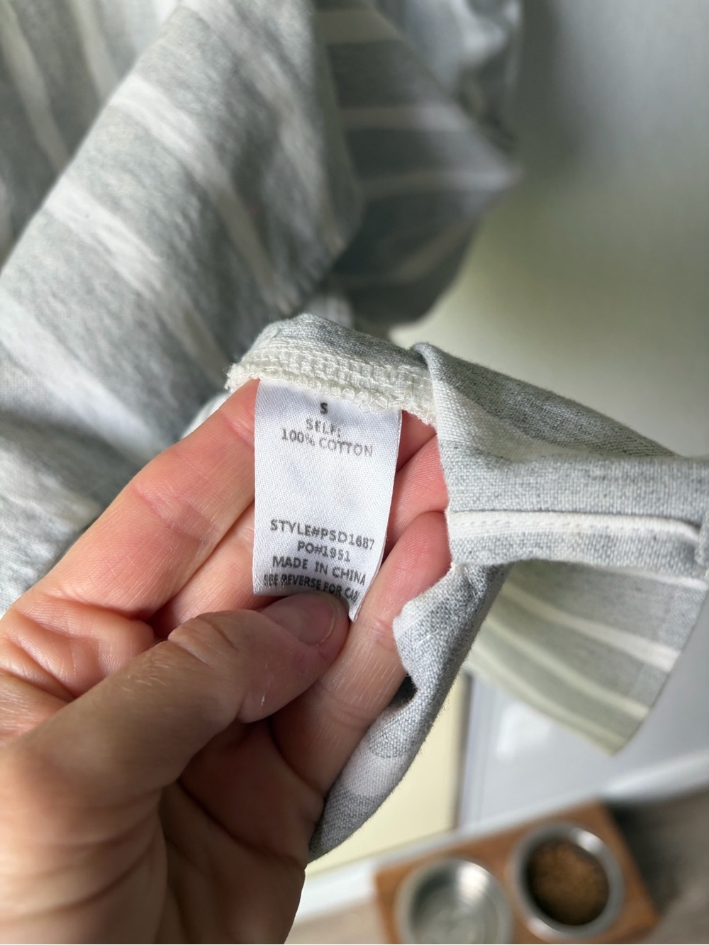 Piper & Scoot Short Sleeve Dress with Waist Tie -‎ Grey/White - Picture 5 of 5